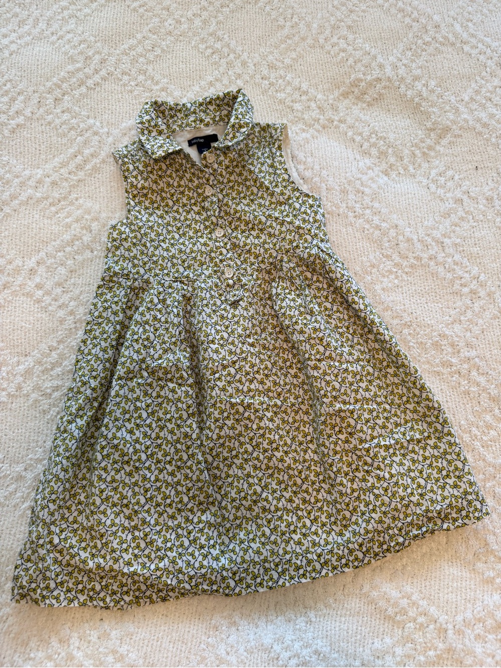 GAP yellow Floral Sleeveless Button-Front Dress